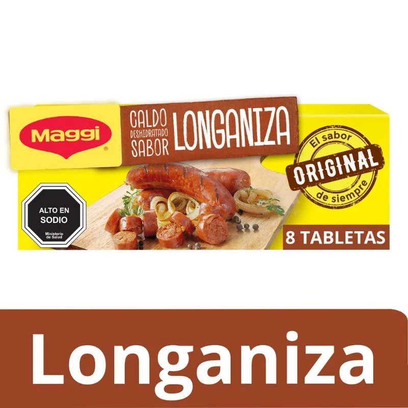 Caldo Maggi Sabor Longaniza 80 g 8 Tabletas