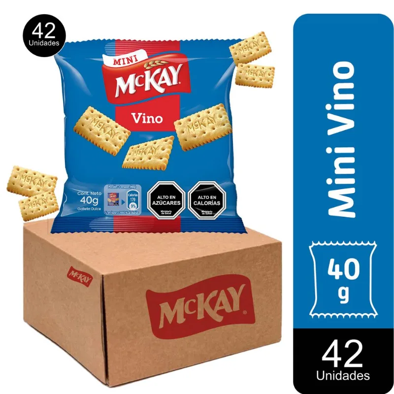 Caja 42 un. Galletas Mckay Mini Vino 40 g