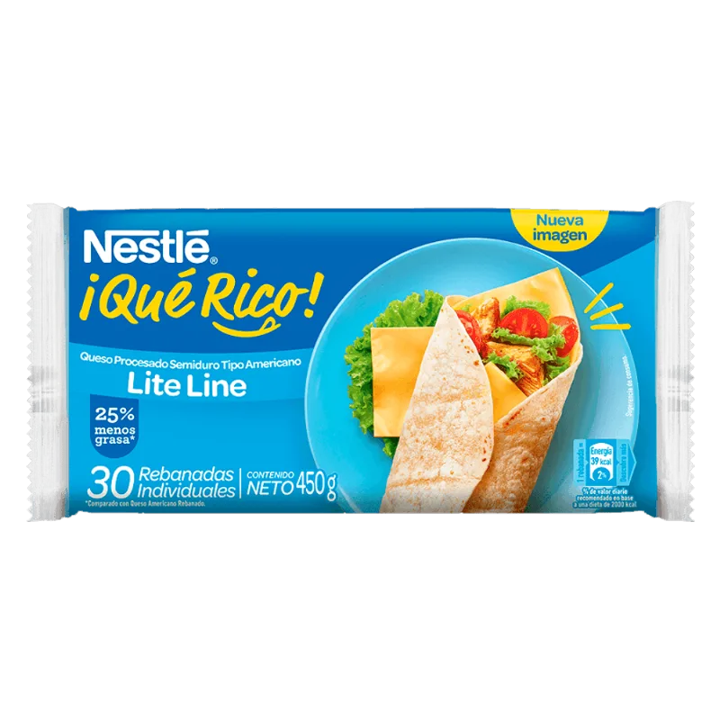 Nestlé ¡Qué Rico! Queso Americano Lite Line|30 Rebanadas