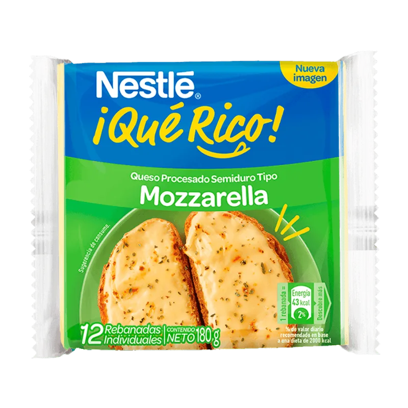 Nestlé ¡Qué Rico! Queso Mozzarella|12 Rebanadas