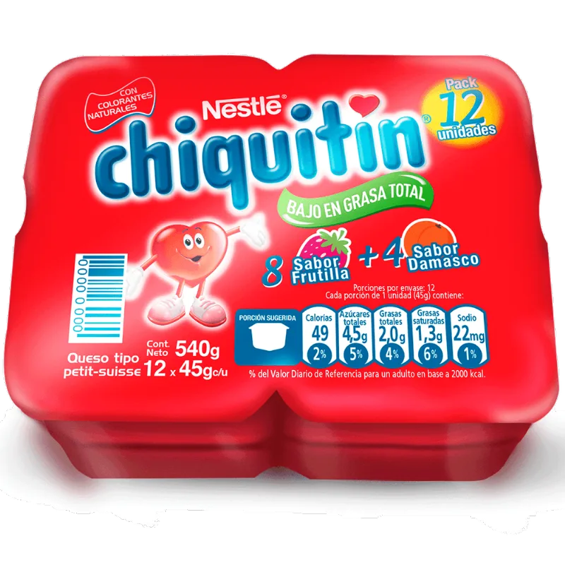 Pack 12 un. Petit Suisse Chiquitín Frutilla 45 g