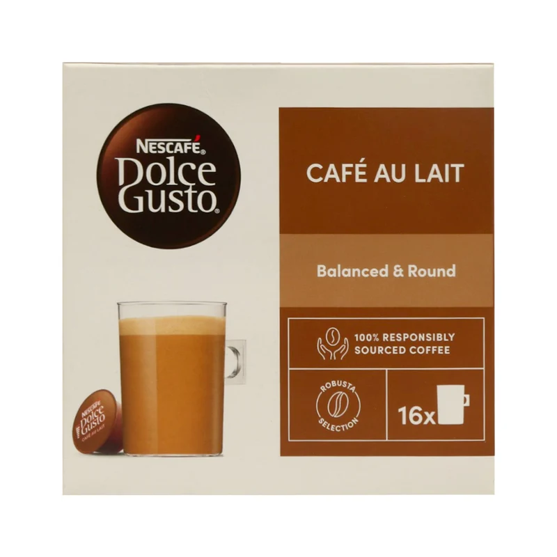 NESCAFE COFFEE DOLCE GUSTO WITH MILK BALANCED & ROUND 160 G