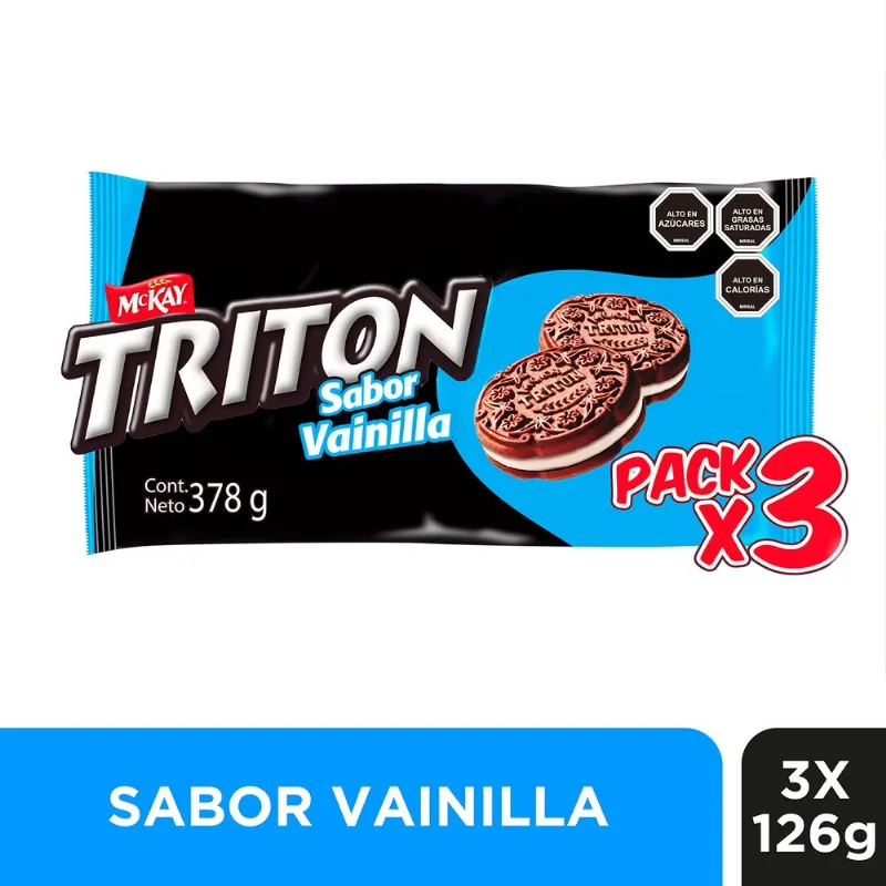Galletas Triton Vainilla Multipack 126 g 3 un.
