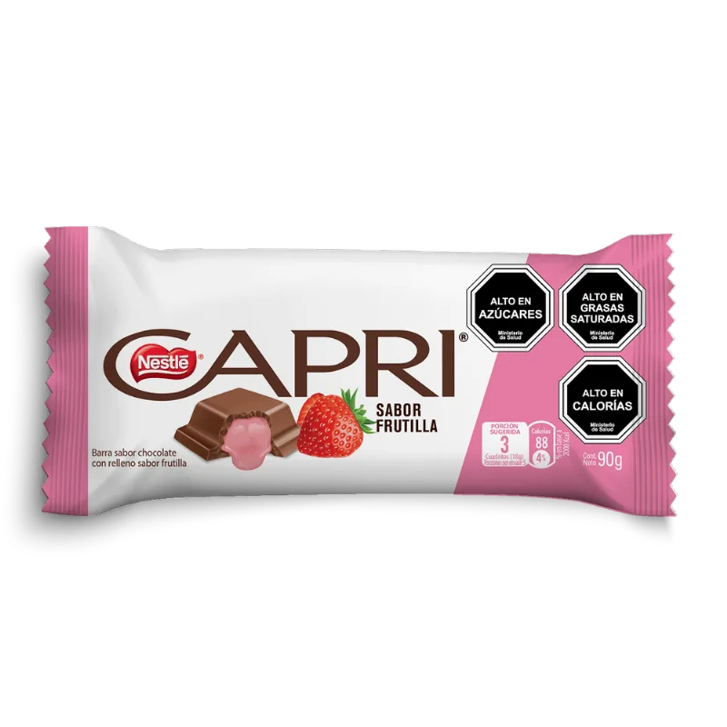 Chocolate de Leche Capri Frutilla Relleno Frutilla 90 g