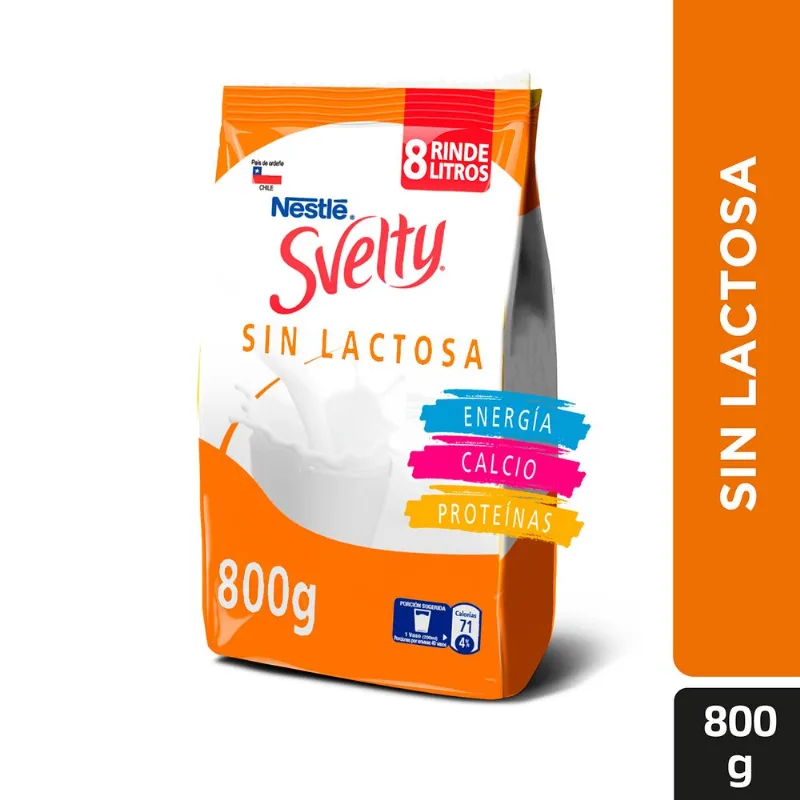 Leche en Polvo Svelty Sin Lactosa Descremada 800 g