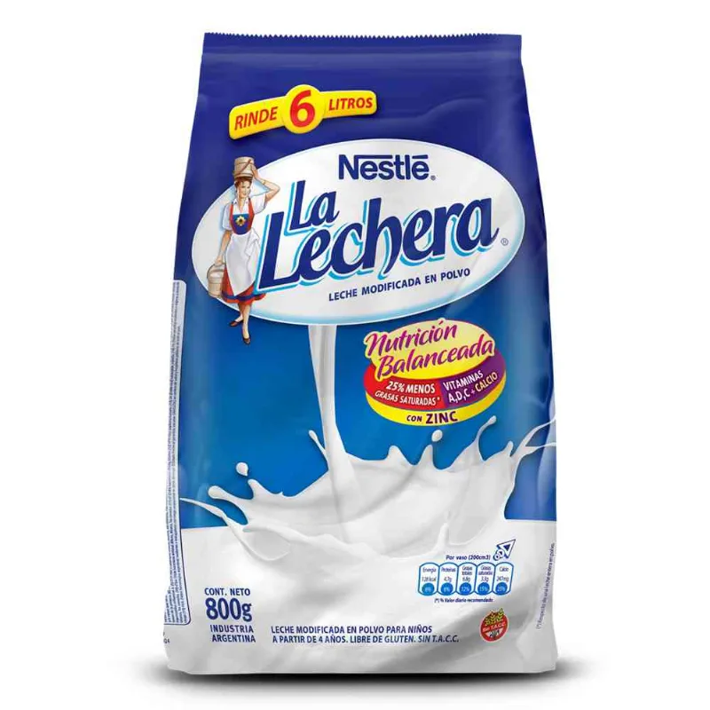 Leche La Lechera Con Zinc Leche En Polvo La Lechera 800 Gr