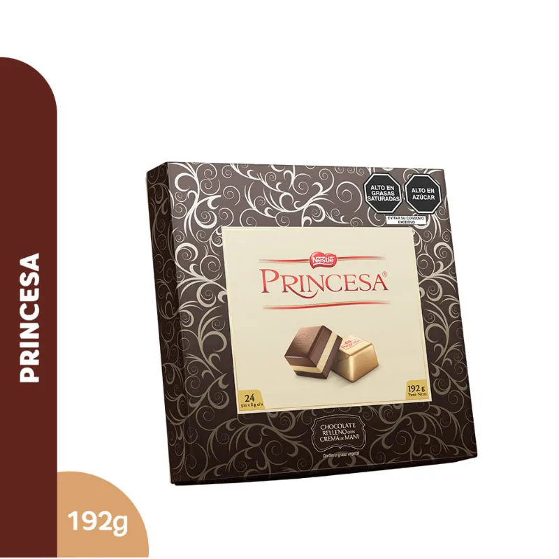 Chocolate PRINCESA Relleno con Crema de Maní Caja 192g