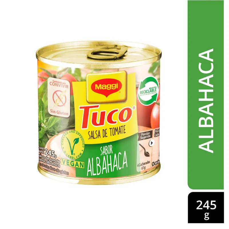 Salsa de Tomate Maggi Tuco Sabor Albahaca 245 g