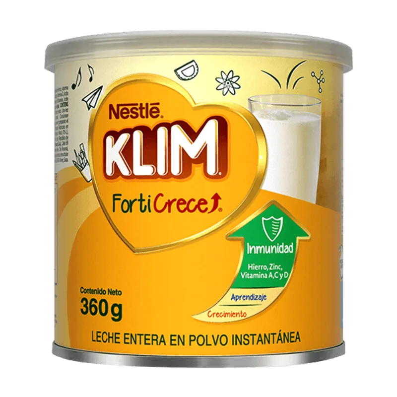 Klim Forticrece Leche Entera Instantánea|360g Klim Forticrece Leche Entera Instantánea Lata 360g