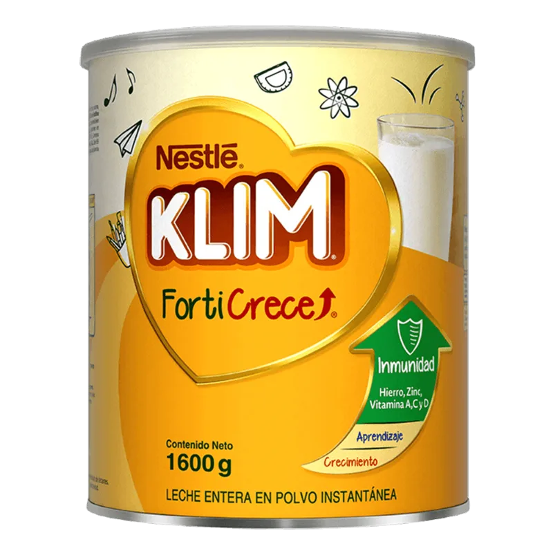 Klim Forticrece Leche Entera Instantánea|1600g Klim Forticrece Leche Entera Instantánea Lata 1600g