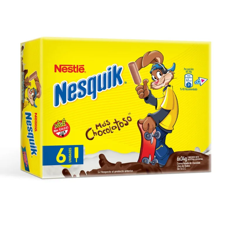 Helado de palito Nesquik chocolate 6 x 34 g.