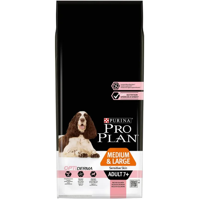 Purina proplan adult 7+ medium large sensitive skin optiderma 14 kg