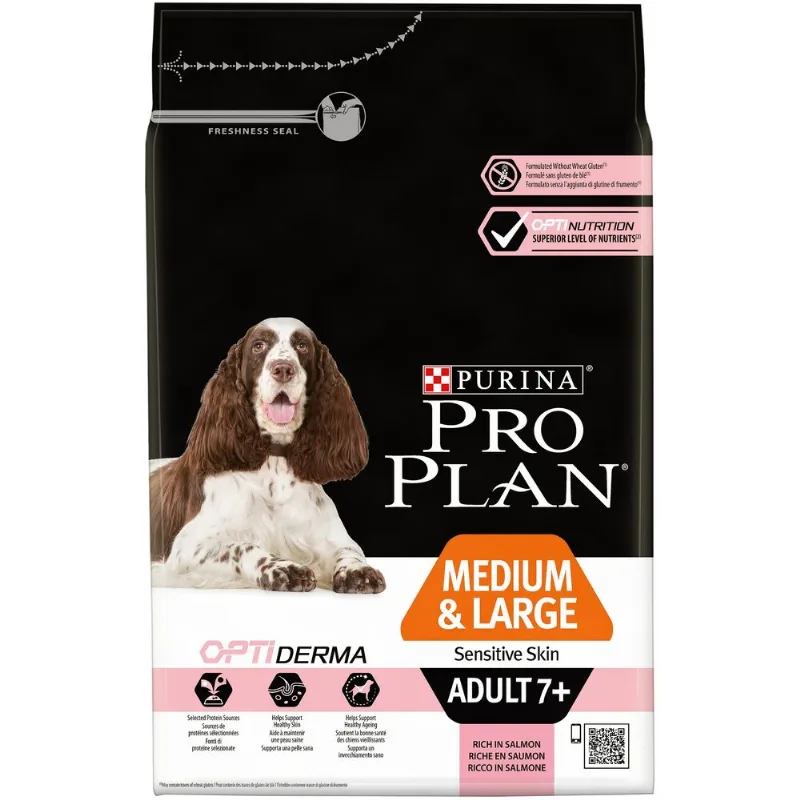Purina proplan adult 7+ medium large sensitive skin optiderma 3 kg