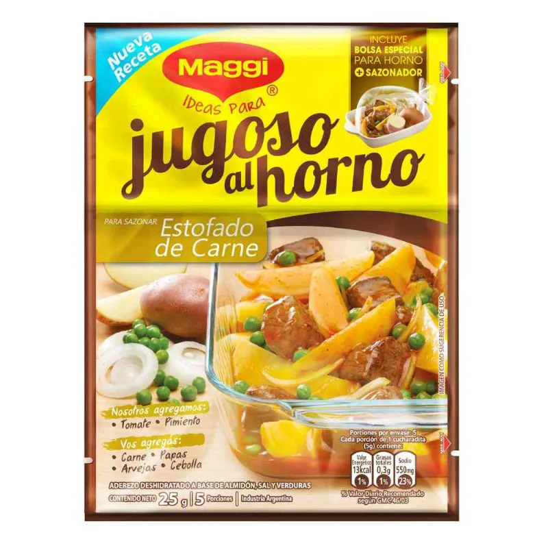 Bolsas Para Horno Estofado Carne Maggi 25 Gr