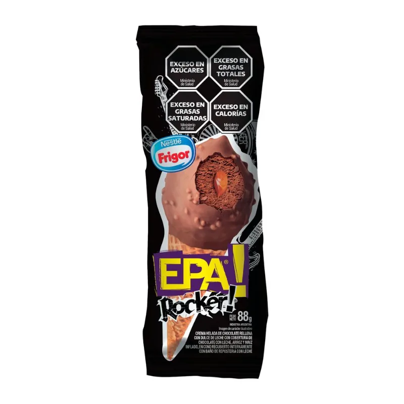 Helado cono Epa rocker de chocolate con dulce de leche 88 g.
