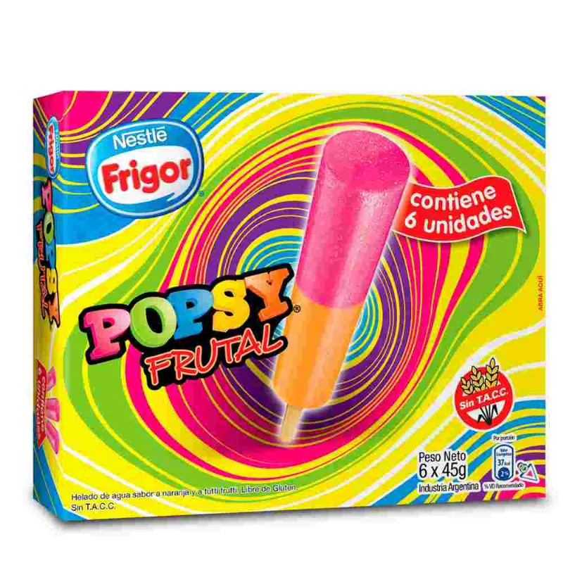 Helado Popsy Tutti Frutti Y Naranja 270 Gr