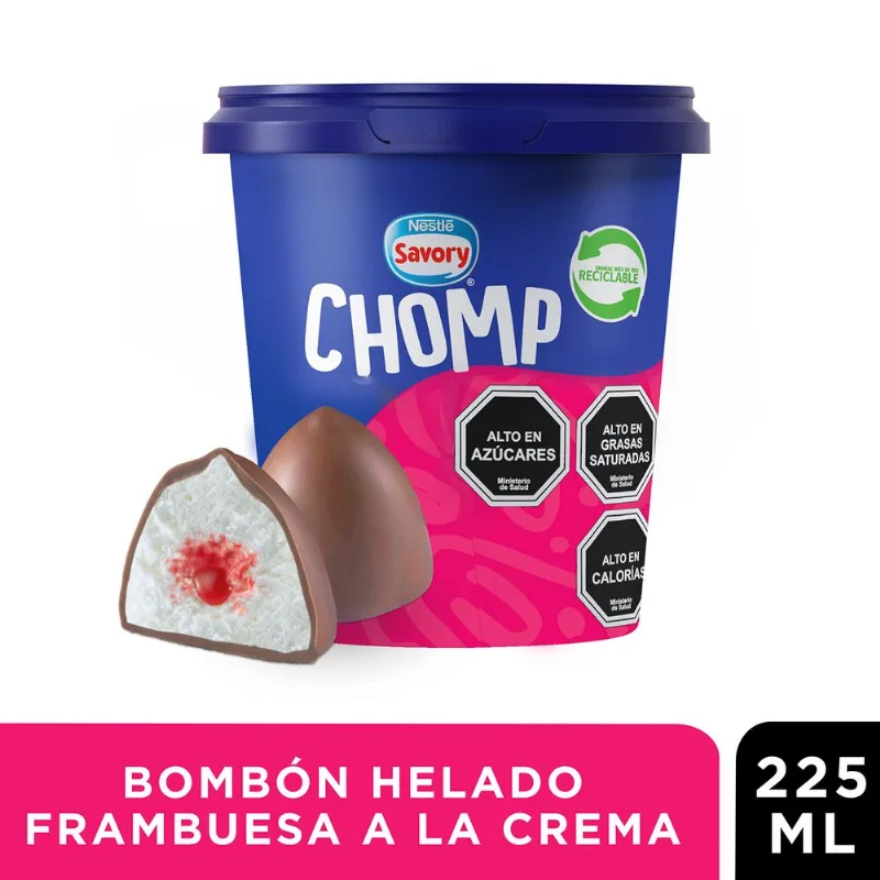 Postre Bombón Helado Chomp Frambuesa A La Crema 225 ml