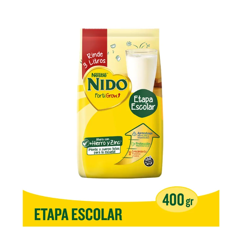 Leche En Polvo Nido Fortigrow 400 Gr