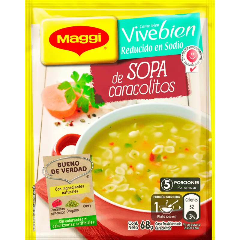 Sopa Maggi Vive Bien Caracolitos 68 g