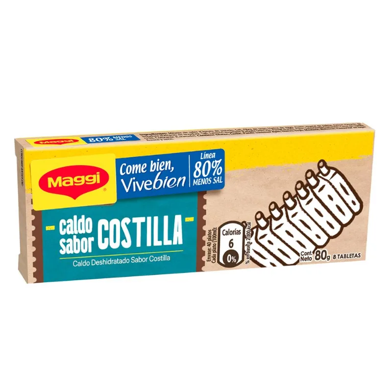 Caldo Maggi Vive Bien Costilla 80 g 8 Tabletas