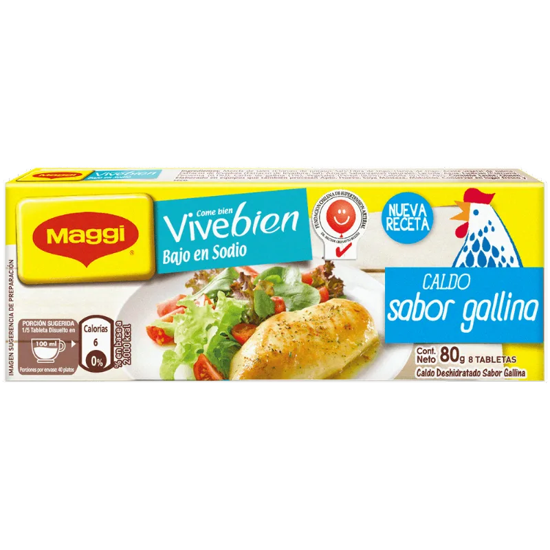 Caldo Maggi Vive Bien Gallina 80 g 8 Tabletas