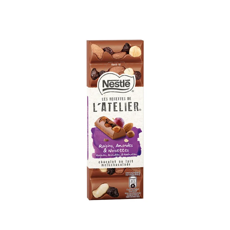 Chocolate Nestlé L'atelier Con Leche Con Arándanos, Avellanas Y Almendras 100 Gr