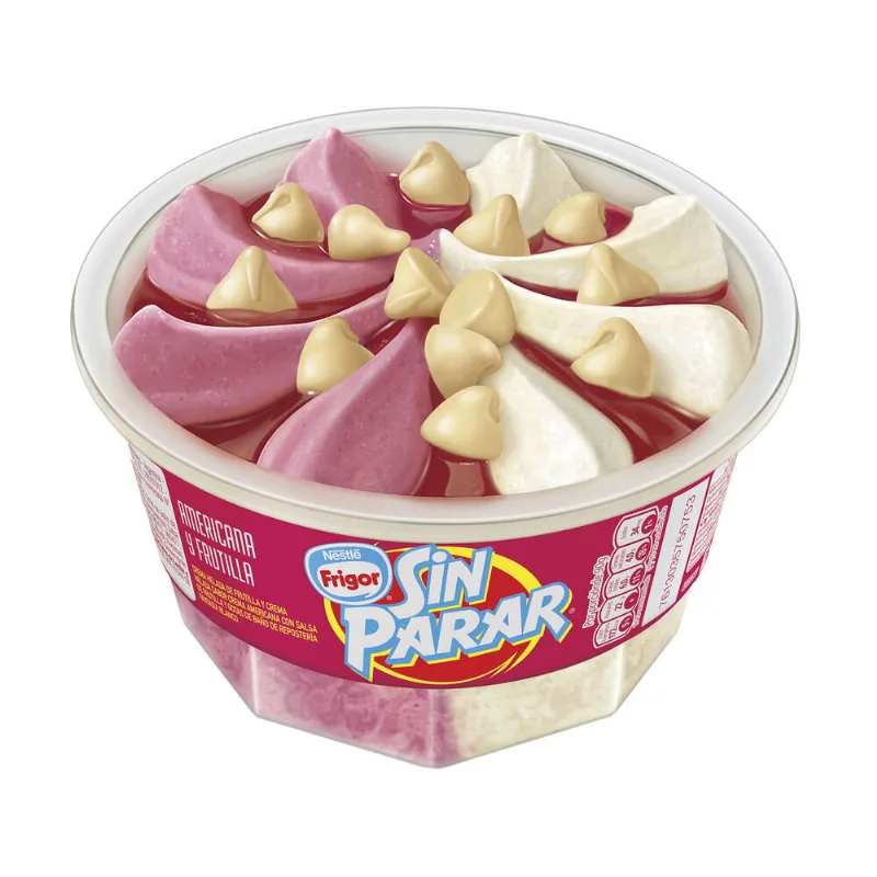 Helado Sin parar Frigor americana y frutilla 90 g.