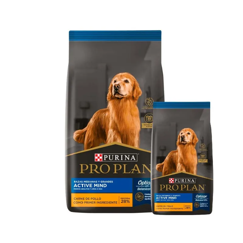 Pro Plan Active Mind 7+ Perro Raza Mediana Y Grande x 15 Kg