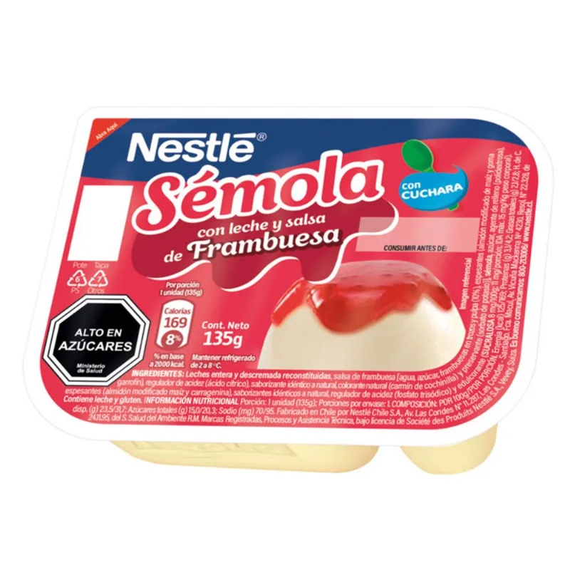Sémola con Leche Nestlé Salsa de Frambuesa 135 g