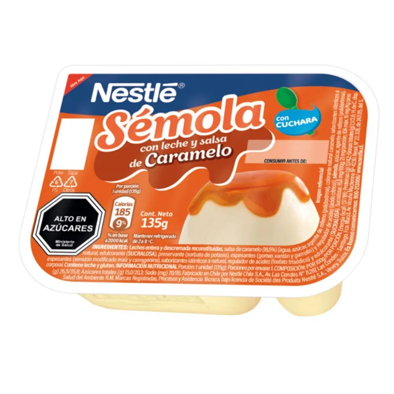 Sémola con Leche Nestlé con Salsa de Caramelo con Cuchara 135G