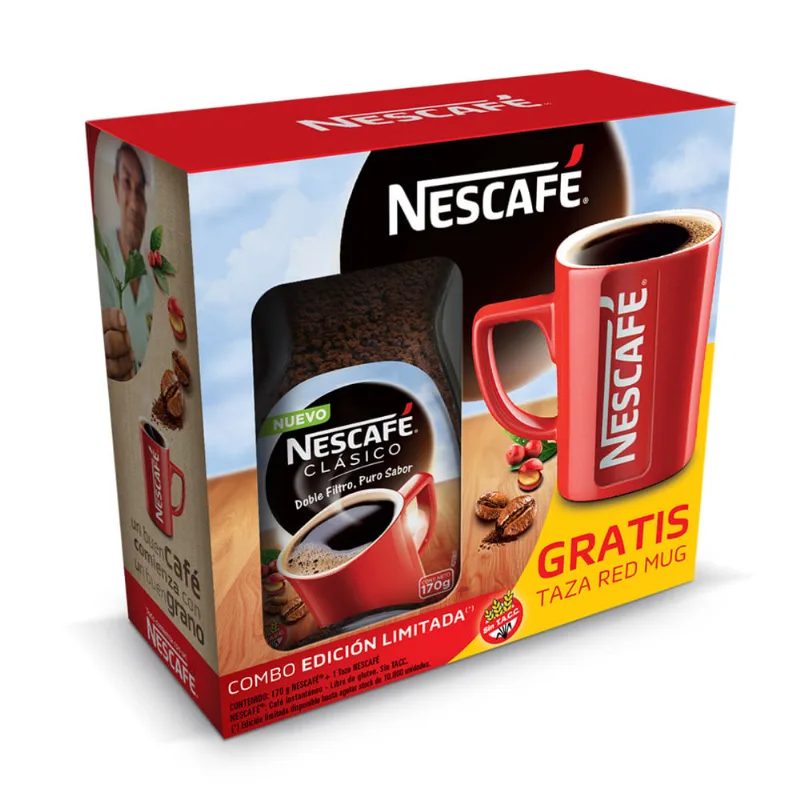 Café Nescafe Clásico X170g+ Taza Red Mug Café Nescafe Clásico 170 Gr + Taza Red Mug