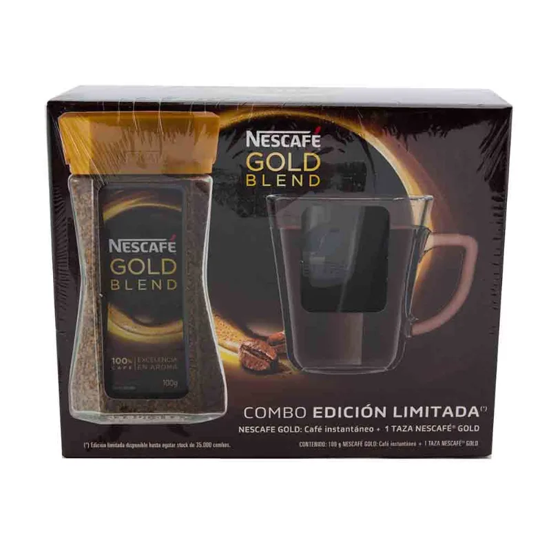 Café Nescafe Gold Frasco+glass X100g