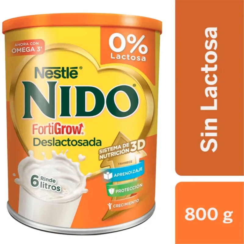 Nido Fortigrow Deslactosadalata 6x800gar Leche En Polvo Infantil Nido Fortigrow Deslactosada Lata X800gr