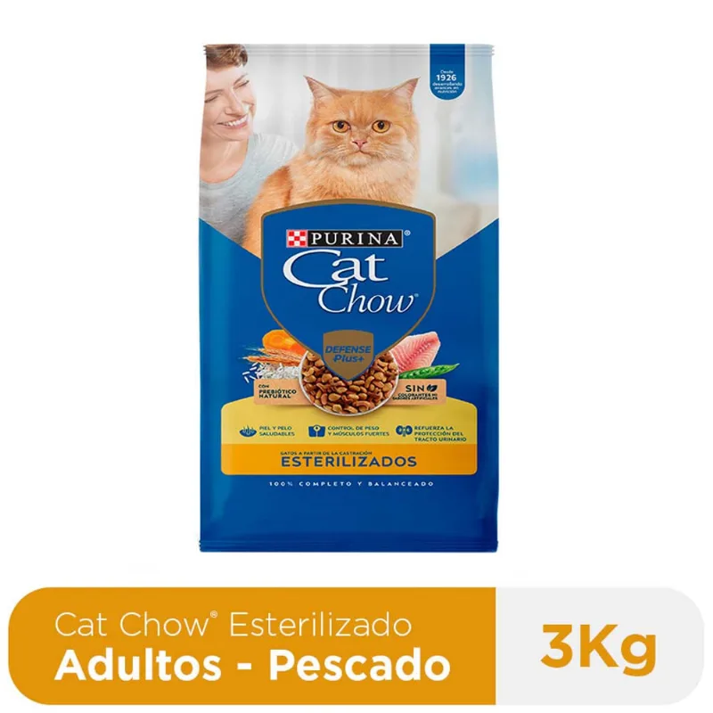 Alimento para Gato CAT CHOW Esterilizado Adulto Sabor Pescado Bolsa 3kg