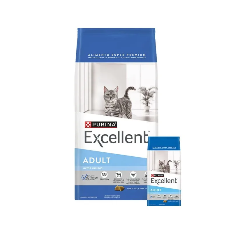 Excellent Smart Gato Adulto Pollo, Carne y Arroz x 7,5 Kg