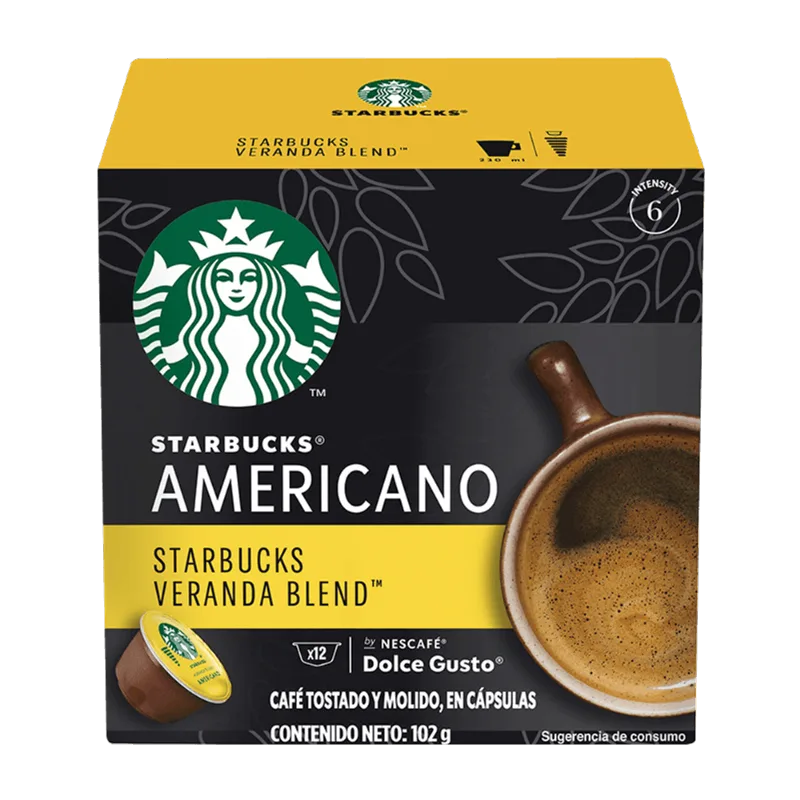 Starbucks by Nescafé Dolce Gusto Americano Veranda Tueste Suave 12 Cápsulas Starbucks by Nescafé Dolce Gusto Americano Veranda|Tueste Suave|12 Cápsulas