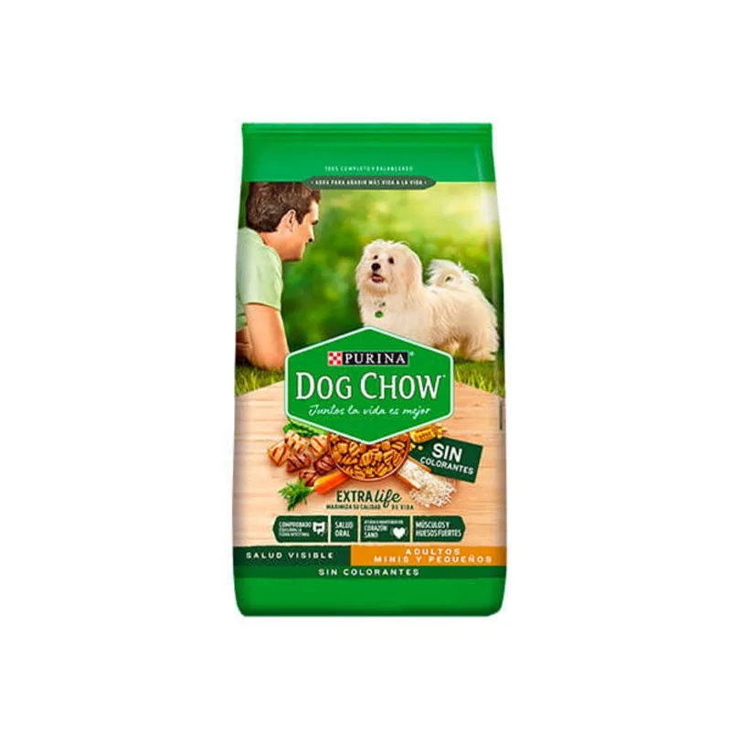 DOG CHOW ADULTO MINI & PEQ SIN COLORANTE X 1.5 KG