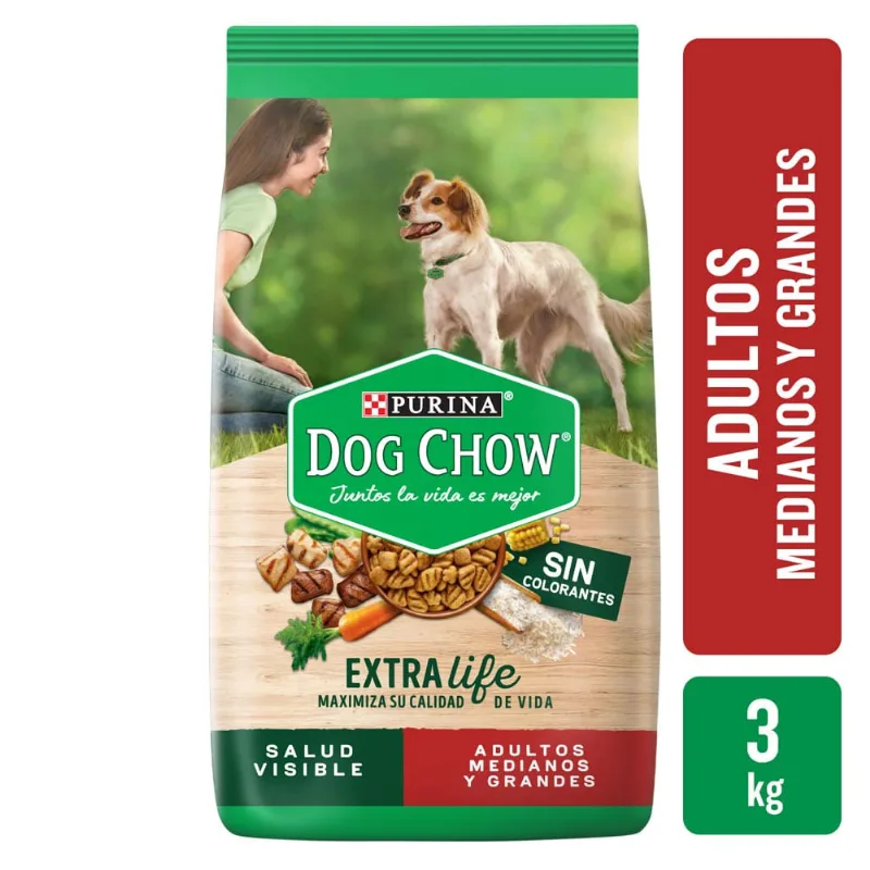 Alimento Dog Chow Sin Col Adulto M/g 3 Kg