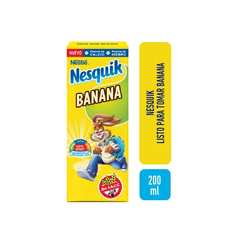 Chocolatada Nesquik Rtd Banana X 200ml Nesquik Banana Listo Para Tomar 200 Ml
