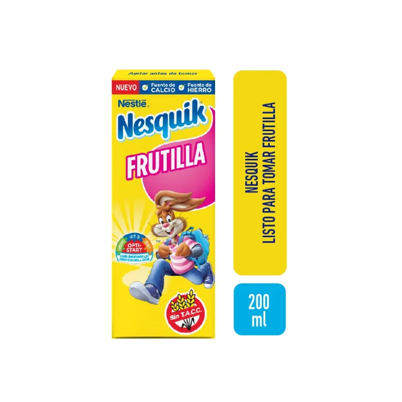 Chocolatada Nesquik Rtd Frutilla X 200ml Nesquik Frutilla Listo Para Tomar 200 Ml