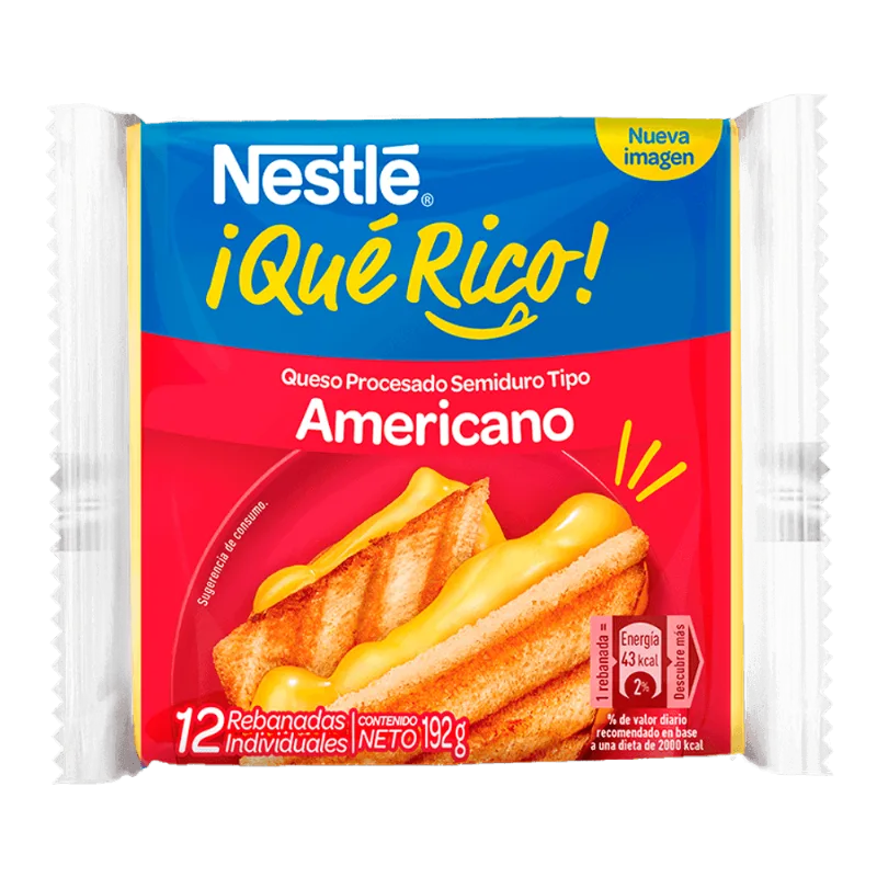 Nestlé ¡Qué Rico! Queso Americano|12 Rebanadas Nestlé ¡Qué Rico! Queso Americano 12 rebanadas