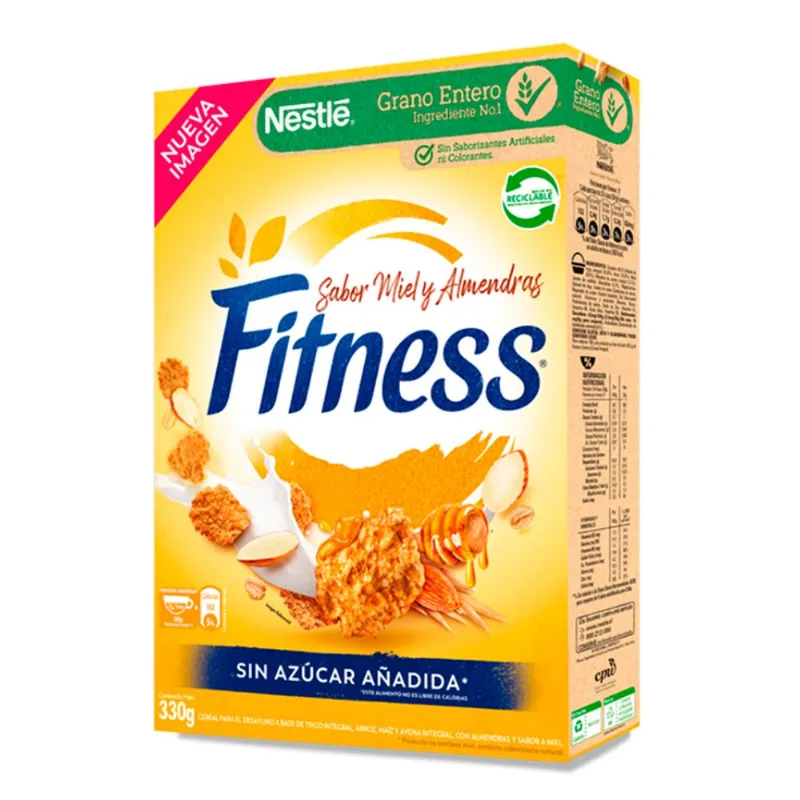Fitness Cereal Sin Azúcar Sabor A Miel Y Almendras 330g