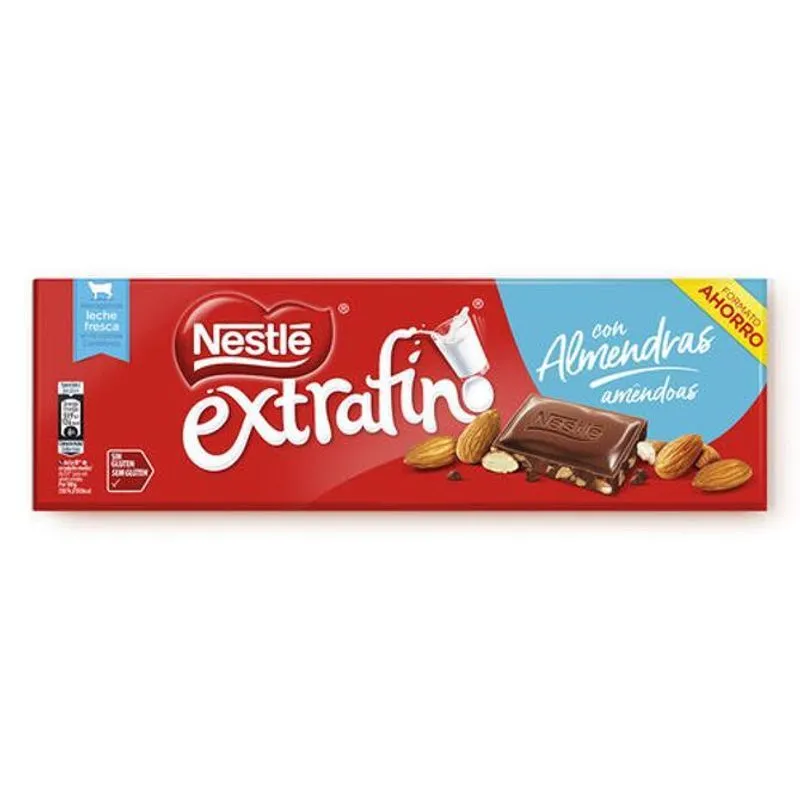 Barra Chocolate Ao Leite E Amêndoas Nestlé Extrafino 270g