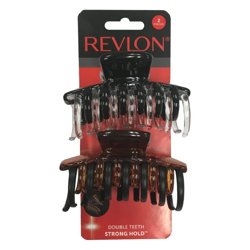 Hair Claw Clips Revlon Strong Hold Para Mulheres Marrom/pretas