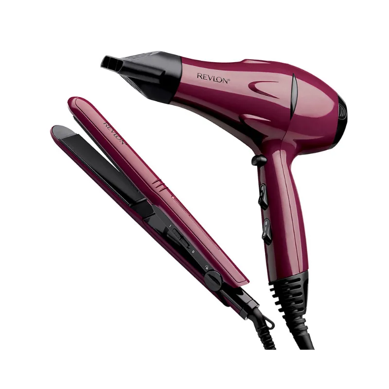 Secador de pelo y planchita 2000 W Fucsia Cerámica Revlon Combo Secador Y Planchita 2000w Revlon