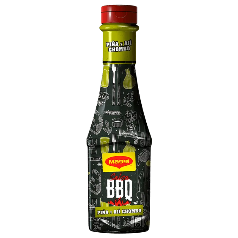 Salsa BBQ con Piña y Aji Chombo Maggi|397g Salsa BBQ con Piña y Aji ChomboMaggi|397g