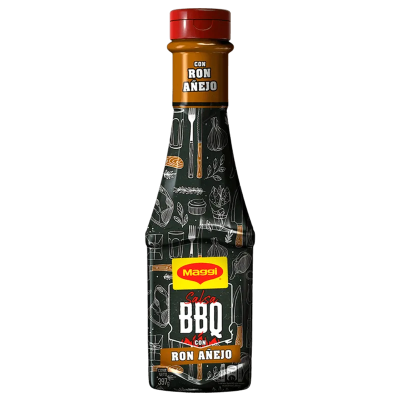 Salsa BBQ con Ron Maggi|397g Salsa Maggi BBQ con Ron Añejo|397g