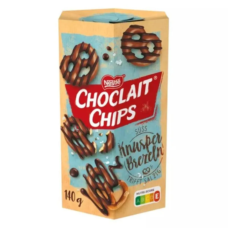 Choclait Chips Pretzels Salzig Coberto Chocolate Nestlé 140g