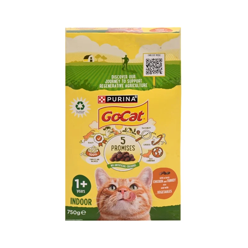 PURINA GO-CAT DRY INDOOR 1+ YEAR 750G