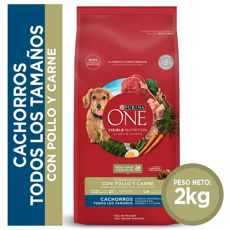 Alimento seco para perro Purina One 2 kg. cachorro